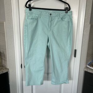 Aqua/Mint Green Mid Rise Capri Length Size 16